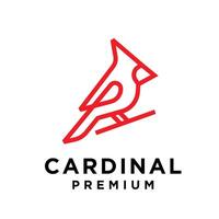 cardinal oiseau moderne Facile logo conception vecteur