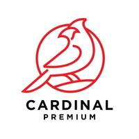 cardinal oiseau moderne Facile logo conception vecteur