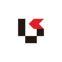 lettre bk La Flèche pixels ligne Facile logo vecteur