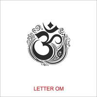 om aum symbole de le hindou religion. vert om icône sur foncé Contexte. sacré du son et une spirituel icône, vecteur illustration Indien