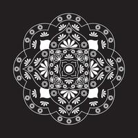 mandala vecteur conception avec blanc Couleur sur noir Contexte. vecteur illustration