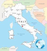 Italie carte avec Capitale Rome, plus important villes et nationale les frontières vecteur