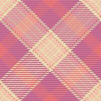 un service textile sans couture vérifier, Royaume tartan texture Contexte. mignonne modèle plaid en tissu vecteur dans rose et lumière couleurs.