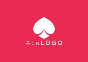 minimaliste ace logo conception vecteur modèle. Créatif rouge ace forme logo