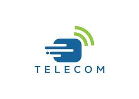minimaliste dynamique télécom logo conception vecteur modèle. moderne télécommunication logo