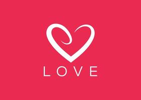 minimaliste l'amour logo conception vecteur modèle. Créatif rouge cœur forme logo