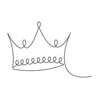 continu un ligne dessin de Royal couronne Facile Roi couronne Célibataire ligne art modifiable vecteur conception,illustration.