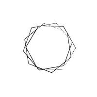 géométrique cadres. métallique polyèdre, art déco style pour mariage faire-part, polygonal ancien cadres pour invitation modèle. vecteur