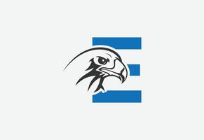 haute qualité illustration de une Aigle tête avec dernier e pour logo et Icônes vecteur