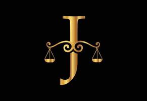 faible raffermir logo avec dernier j vecteur modèle, Justice logo, égalité, jugement logo vecteur illustration