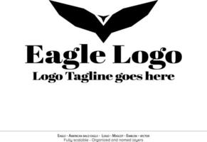 Aigle logo, en volant oiseau emblème. Colombe mascotte. américain chauve Aigle silhouette logo. minimal conception, minimaliste logo vecteur