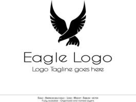 Aigle logo, en volant oiseau emblème. Colombe mascotte. américain chauve Aigle silhouette logo. minimal conception, minimaliste logo vecteur