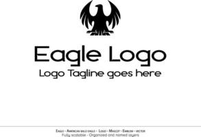 Aigle logo, en volant oiseau emblème. Colombe mascotte. américain chauve Aigle silhouette logo. minimal conception, minimaliste logo vecteur