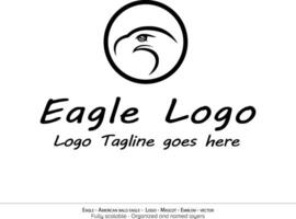 Aigle logo, en volant oiseau emblème. Colombe mascotte. américain chauve Aigle silhouette logo. minimal conception, minimaliste logo vecteur