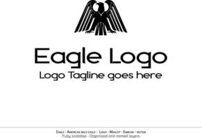 Aigle logo, en volant oiseau emblème. Colombe mascotte. américain chauve Aigle silhouette logo. minimal conception, minimaliste logo vecteur