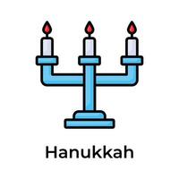 avoir cette incroyable icône de bougies dans moderne style, Hanoukka journée vecteur conception