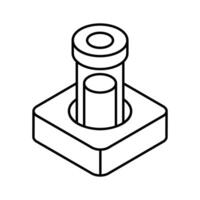 tester tube branché modifiable icône, du sang tester isométrique vecteur conception