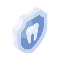 les dents protection, médical oral se soucier, dentaire Assurance isométrique vecteur