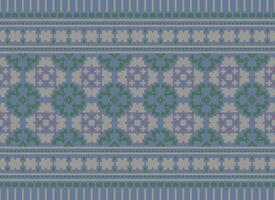 traverser point frontière. broderie traverser point. ethnique motifs. géométrique ethnique Indien modèle. originaire de ethnique motif.texture textile en tissu Vêtements tricots imprimer. pixel horizontal sans couture vecteur. vecteur