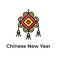 être le propriétaire de incroyable icône de chinois nœud dans moderne style, chinois Nouveau année éléments vecteur
