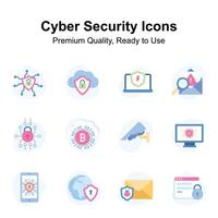 prime qualité cyber Sécurité Icônes ensemble, prêt à utilisation et Télécharger vecteur