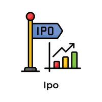 initiale Publique offre vecteur conception, ipo icône dans moderne style