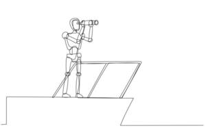 dessin animé de vecteur robot chatbot contrôle pilotage roue, ai dans science