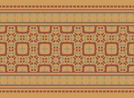 ethnique géométrique sans couture en tissu modèle traverser point. ikat broderie Oriental pixel modèle crème Contexte. abstrait, vecteur, illustration. texture, croix point, écharpe, décoration, motifs, papier peint. vecteur