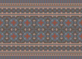 traverser point frontière. broderie traverser point. ethnique motifs. géométrique ethnique Indien modèle. originaire de ethnique motif.texture textile en tissu Vêtements tricots imprimer. pixel horizontal sans couture vecteur. vecteur