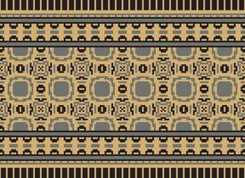 traverser point frontière. broderie traverser point. ethnique motifs. géométrique ethnique Indien modèle. originaire de ethnique motif.texture textile en tissu Vêtements tricots imprimer. pixel horizontal sans couture vecteur. vecteur