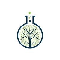 Naturel laboratoire arbre logo conception modèle. vecteur