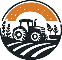 tracteur agriculture logo modèle vecteur