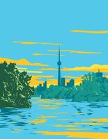 toronto île parc avec toronto horizon sur Lac Ontario Canada wpa affiche art vecteur