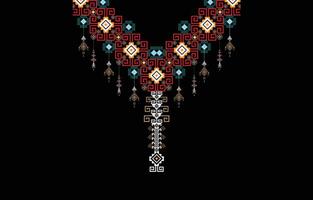géométrique Oriental modèle ethnique traditionnel fleur Collier broderie dessins pour femmes mode arrière-plans, fonds d'écran, vêtements et enveloppe. vecteur
