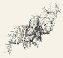 ville route carte de Busan, Sud Corée vecteur
