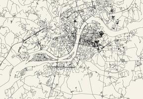 ville route carte de pyongyang, Nord Corée vecteur