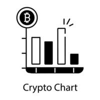 crypto marché linéaire icône vecteur