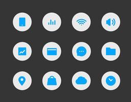 minimaliste interface Icônes dans cercles. vecteur clipart