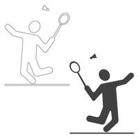 badminton joueur icône vecteur illustration eps