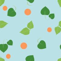 vert feuille sans couture modèle décoratif Contexte. feuille avec Orange graphique vecteur illustration