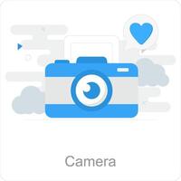 caméra et photo icône concept vecteur