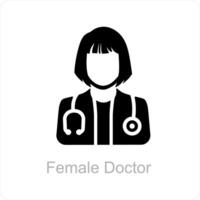 femelle médecin et chirurgien icône concept vecteur
