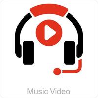 la musique vidéo et éducation icône concept vecteur
