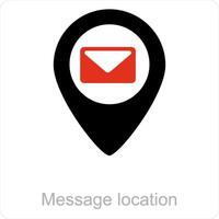 message emplacement et GPS icône concept vecteur