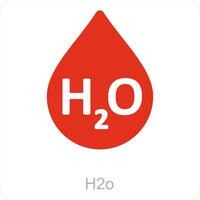 H2O et formule icône concept vecteur