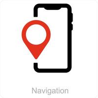 la navigation et épingle icône concept vecteur