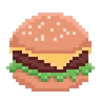 32 bit fromage Burger pixel vecteur