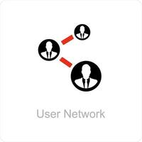 utilisateur réseau et lien icône concept vecteur