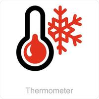 thermomètre et Température icône concept vecteur