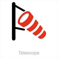 télescope et astronomie icône concept vecteur